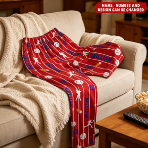 Custom Name & Number For Baseball, Softball, Soccer, Football, Basketball, Hockey Lover - Personalized Lounge Pants