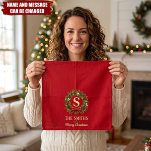 Custom Cotton Napkin - Personalized Christmas Birthday Gifts For Mom, Dad, Brother, Sister - Wrapped In Family Joy