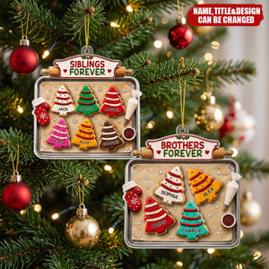 Custom Acrylic Ornament - Personalized Christmas Birthday Gifts For Mom, Dad, Brother, Sister - Baking Memories Together
