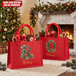 Custom Burlap Tote Bag - Personalized Christmas Birthday Gifts For Family, Friend - Joyfully Gathered This Season