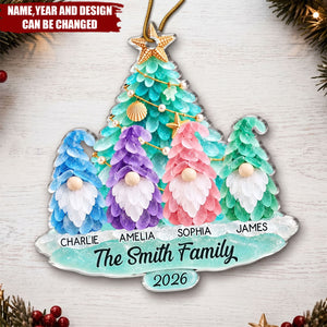 Custom Acrylic Ornament - Personalized Christmas Birthday Gifts For Family - Holiday Magic By The Sea