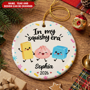 Custom Squishy Ceramic Ornament - Personalized Christmas Birthday Gifts For Kids - Squishy Little Holiday Joy