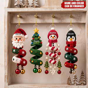 Custom cute Snowman, Santa Acrylic Ornament - Personalized Christmas Birthday Gifts For Family,Friend - Personalized Ornament