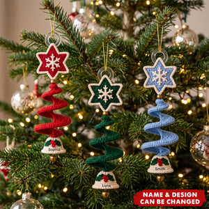 Custom Star Snowflake Bell Acrylic Ornament - Personalized Christmas Birthday Gifts For Family,Friend - Personalized Ornament
