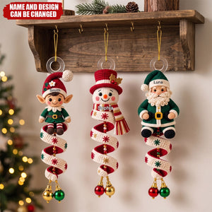 Custom Gnome Reindeer Candy Cane Wind Spinner Acrylic Ornament - Personalized Christmas Birthday Gifts For Family,Friend