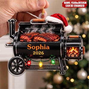 Custom Name Christmas BBQ Gifts For Grill Masters - Personalized Acrylic Ornament