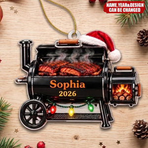 Custom Name Christmas BBQ Gifts For Grill Masters - Personalized Acrylic Ornament