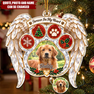 Custom Pet Photo Christmas Memorial Gifts For Dog And Cat Lovers - Personalized Acrylic Ornament