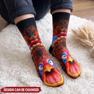 Funny Gag Gift For Yourself Friends Coworkers - Personalized Chicken Duck Bird Socks