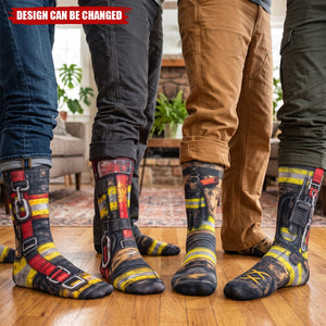 Funny Firefighter 3D Print Fireman Costume Novelty Gag Gifts - Personalized Socks