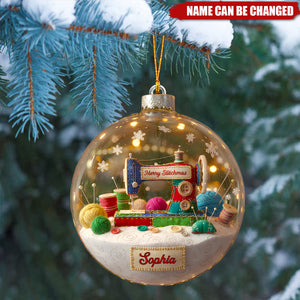 Merry Sewing - Personalized Christmas Acrylic Ornament