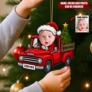 Little Santa driver - Personalized Christmas Acrylic Ornament