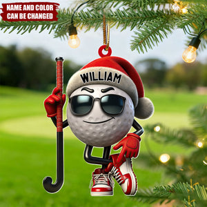 Gold Ball Home Decor Christmas Ornament - Personalized Christmas Acrylic Ornament