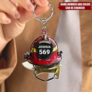 Firefighter Helmet - Personalized Acrylic Keychain