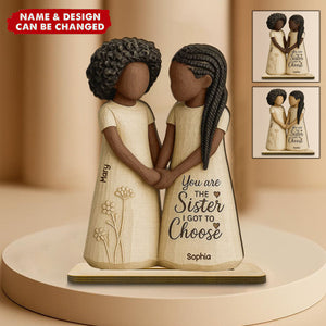 African American Besties You Are The Sister Personalized Standing Wooden Plaque