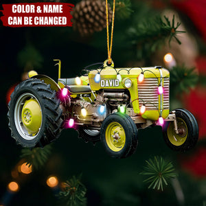 Christmas Tree Tractor Hanging Decor - Personalized Ornament