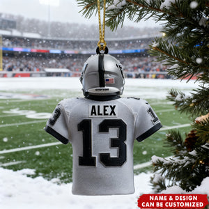 Custom Player Name & Number Football Jersey - Personalized Acrylic Sports Ornament