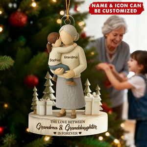 The Love Between Grandma and Grandson, Granddaughter is Forever - Personalized Acrylic Ornament