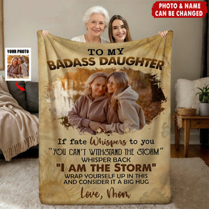 To My Badass Daughter From Dad Mom - Personalized Photo Blanket