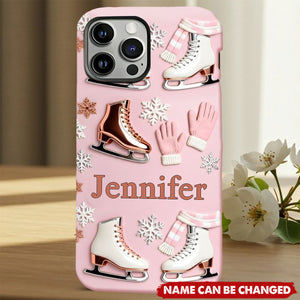 Ice Skating Makes Me Happy - Personalized Ice Skating Full Print Phone Case