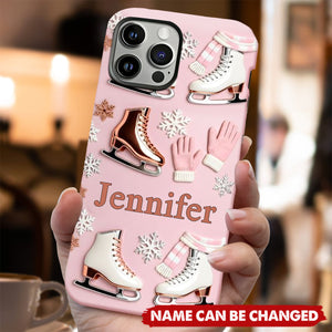 Ice Skating Makes Me Happy - Personalized Ice Skating Full Print Phone Case