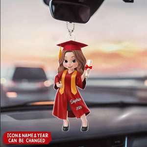 Acrylic Car Ornament - Personalized Graduation Gifts For Him, Her - Dream Big Achieve Bigger