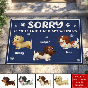 Dachshund Home Decor Decorative Mat - Personalized Birthday Gifts For Dog Lovers, Dog Dad And Mom - Weiner Dogs On Duty