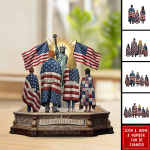 250th Anniversary Patriotic Family Plaque – Personalized Gift For Family