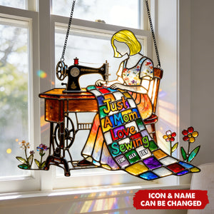 Sewing Mom 1 Layer Suncatcher - Personalized Gifts For Mother's Day Suncatcher Ornament