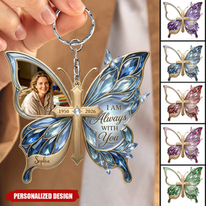 Custom Photo Loving Memory Butterfly Keychain - Personalized Gifts For Loved Ones