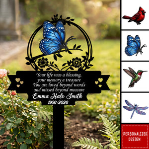 Those We Love Don't Go Away Grave Marker Remembrance Gift - Personalized Garden Stake