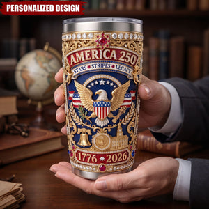 Custom Patriotic 250 USA Tumbler - Personalized Independence Day Gifts
