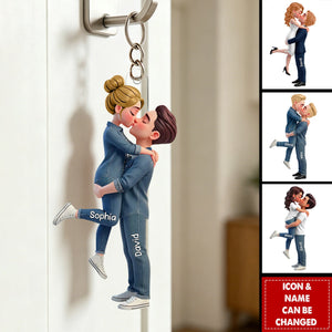 LGBT Couple - Personalized 2-Layered Acrylic Keychain - Gift For Couple, Happy Pride Month