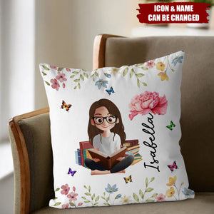 Birth Flower Book Lovers - Personalized Pillow