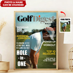 Golf Digest Magazine Personalized Poster, Golfer Magazines Photo, Unique Gift For Golfer