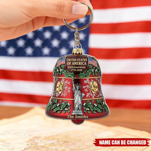 United States 250th Anniversary Bell - Personalized Family Keychain