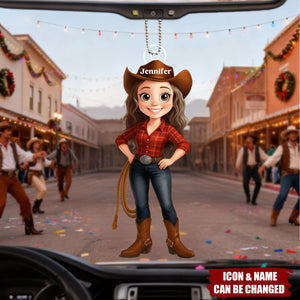 Cowgirl What A Wonderful World - Personalized Car Ornament