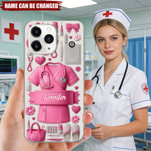 Nursing Is A Work Of Heart - Personalized Nurse Full Print Phone Case