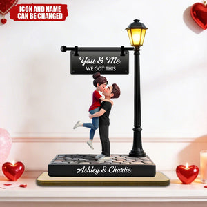 Timeless Love Under The Light - Personalized 2-Layered Wooden Plaque - Heartfelt Valentine's Day Gift For Couple