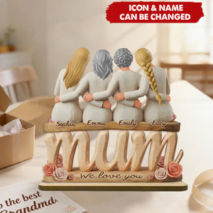 Custom 2-Layered Wooden Plaque - Personalized Mother's Day Birthday Gifts For Mom, Grandma - Held By Closeness