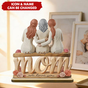 Custom 2-Layered Wooden Plaque - Personalized Mother's Day Birthday Gifts For Mom, Grandma - Held By Closeness