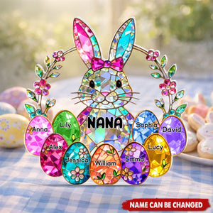 Bunny Grandma Easter Gift - Personalized Acrylic Block Plaque - Easter Decor for Grandma