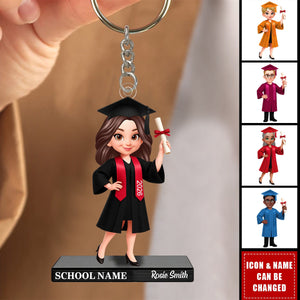 Congrats Graduation Senior - Personalized Acrylic Keychain - Gift For Graduation Day, Graduation Gift, Keepsake