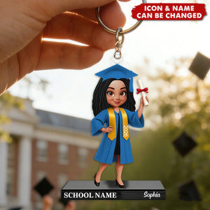 Congrats Graduation Senior - Personalized Acrylic Keychain - Gift For Graduation Day, Graduation Gift, Keepsake