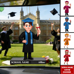 Congrats Graduation Senior - Personalized Acrylic Car Ornament - Gift For Graduation Day, Graduation Gift, Keepsake