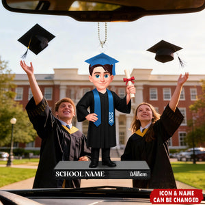 Congrats Graduation Senior - Personalized Acrylic Car Ornament - Gift For Graduation Day, Graduation Gift, Keepsake