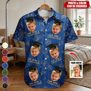 Graduation Matching Shirt With Childhood Photo - Vintage Childhood Themed - Personalized Hawaiian Shirt