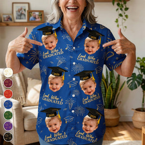 Graduation Matching Shirt With Childhood Photo - Vintage Childhood Themed - Personalized Hawaiian Shirt