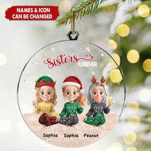 Custom Acrylic Ornament - Christmas Best Friend Birthday Gifts For Women, Besties, Sisters, BFF - Best Friends, Always And Forever