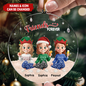 Custom Acrylic Ornament - Christmas Best Friend Birthday Gifts For Women, Besties, Sisters, BFF - Best Friends, Always And Forever